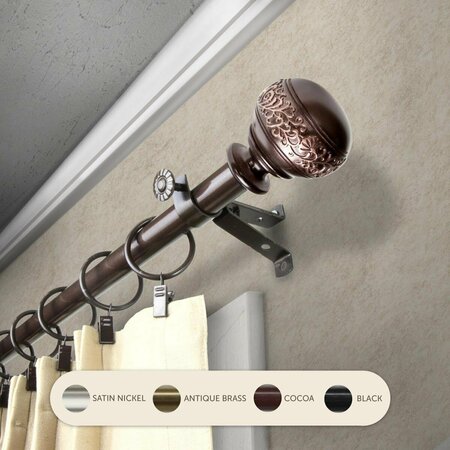 KD ENCIMERA 0.8125 in. Lucid Curtain Rod with 48 to 84 in. Extension, Cocoa KD3726109